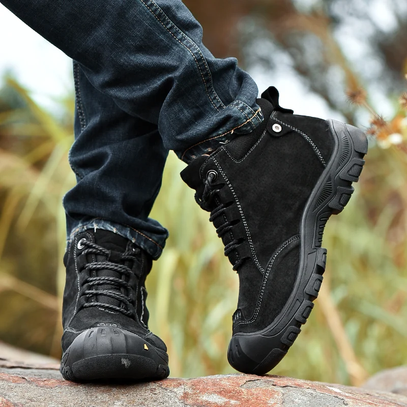 Мужские замшевые ботинки из натуральной кожи на шнуровке|Ботинки| |