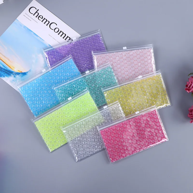 15x10cm-22x15cm-colorful-zipper-padded-shipping-bag-pvc-bag-with-bubble-shockproof-cosmetic-packages-ziplock-bags-10pack