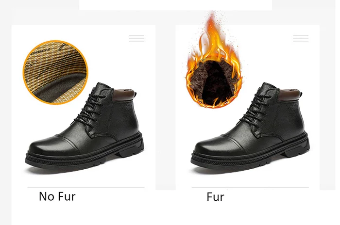 CLAXNEO/мужские ботинки из натуральной кожи; мужская кожаная обувь с высоким берцем; мужские зимние ботинки с Плюшевым Мехом; теплая зимняя обувь