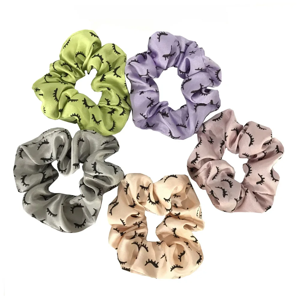 20pcs 22 Colors Silk Satin Eyelash Scrunchies Girls Elastic Rubber Band Accessories Scrunchies Headwear Hair Tie Ponytail Holder large hair clip