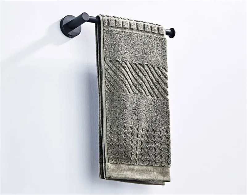 Tuqiu Towel Ring Wall Mounted Towel Holder Black Bathroom Towel Hanger Storage Shelf Bathroom Accessories Towel Rack