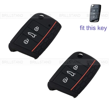 

2pcs 3 Button Silicone Car Remote Key Fob Silica Gel Holder Case Cover for VW Series