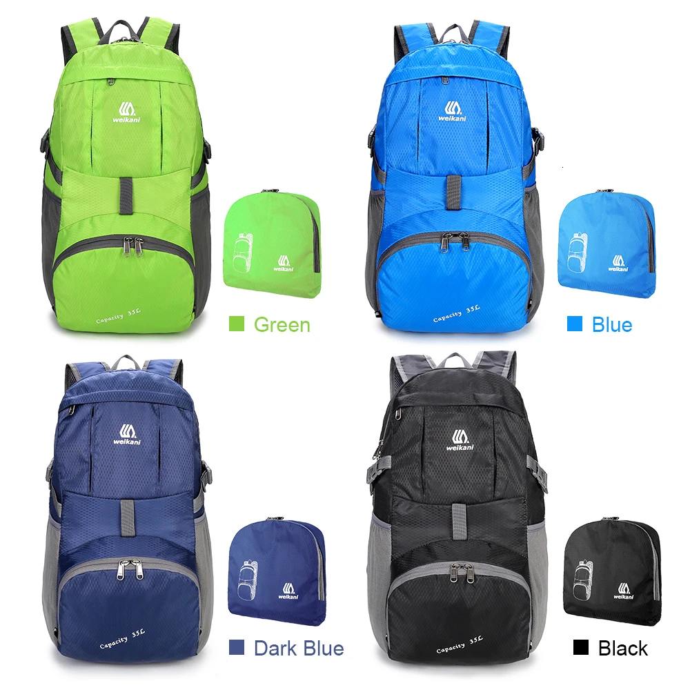Weikani Водонепроницаемый складной рюкзак, нейлоновый рюкзак для альпинизма, Спортивная складная сумка для мужчин и женщин, рюкзак для путешествий и пеших прогулок