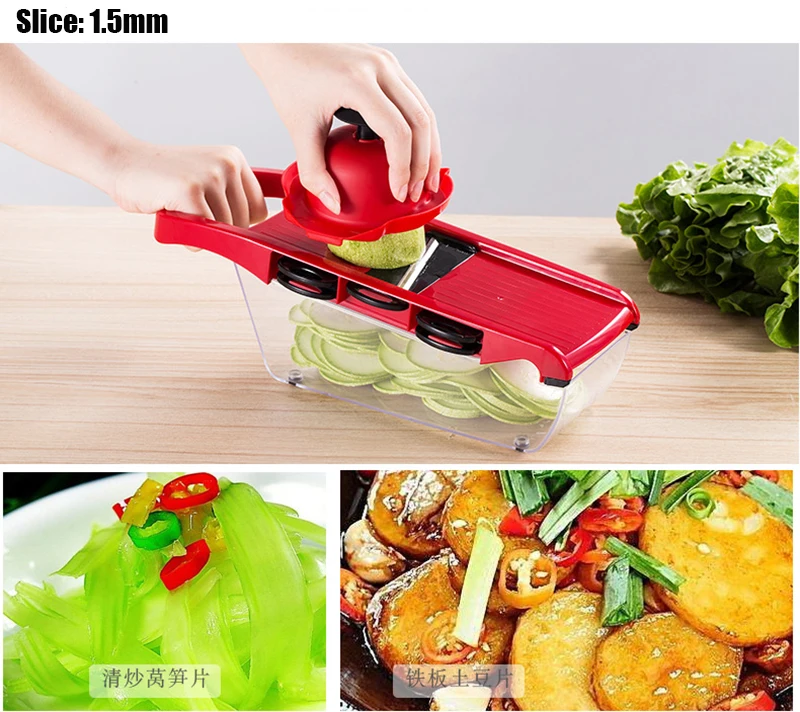 Kitchen Vegetable Potato Slicer Shredder Fruits Chopper Grater Carrot Cutter Peeler Shred Chopped Cut Gadgets Household Supplies