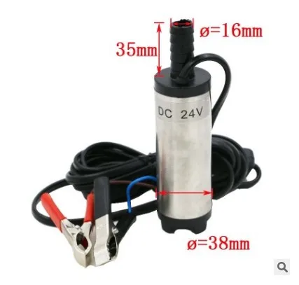 Portable Mini 12V 24V DC Electric Submersible Pump For Pumping Diesel Oil Water Aluminum Alloy Shell 12L/min Fuel Transfer Pump - Напряжение: 24V