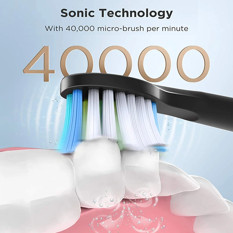 YUNCHI Sonic Electric Toothbrush Deep Clean Oral Timer 5 Brushing Modes USB Rechargeable Soft Bristles Tooth Brushes Waterproof