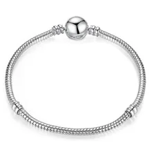 Серебряный модный браслет-цепочка в виде змеи, ювелирное изделие, очаровательный браслет pandora, женский браслет 16-21 см, браслет и браслет, сделай сам, подарок