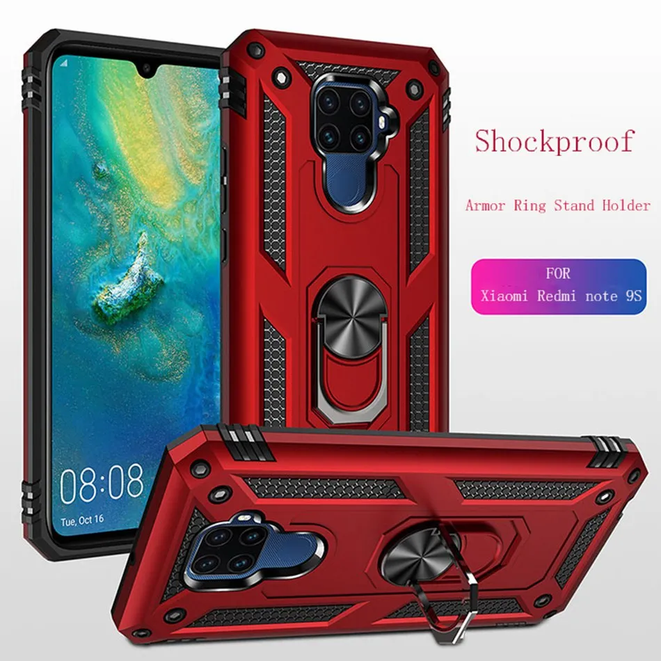 Противоударный чехол для Xiaomi Redmi Note 9S 9 7 Pro Max S Магнитный держатель Mi 10 9T MI