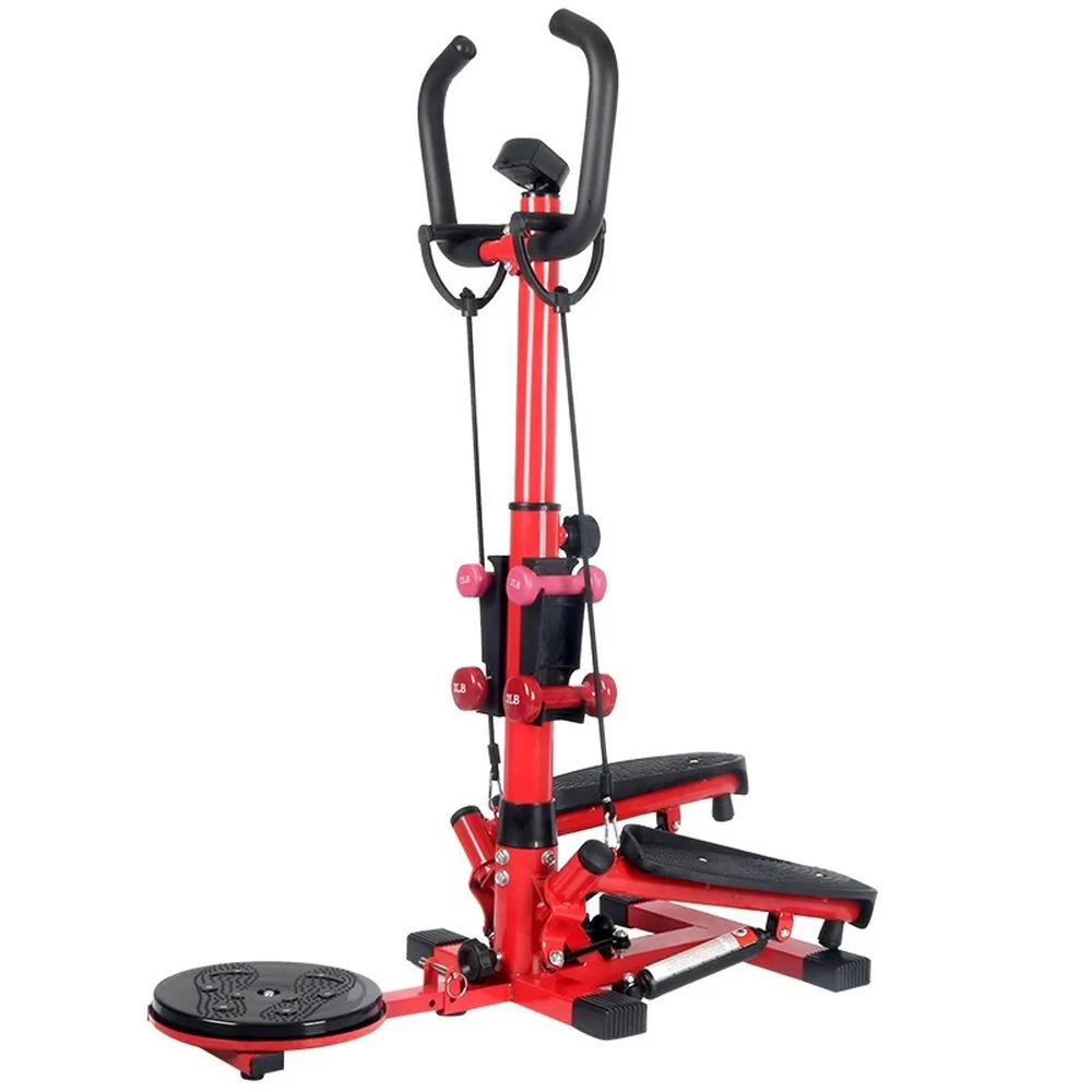 

Twist Stepper Step Machine W/Handle Bar, LED Monitor, Dumbbell and Wriggled Plate, Multi-Function Home Fitness Equipment