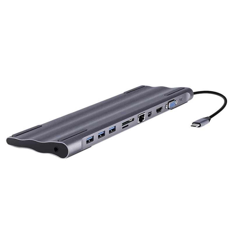 

Usb-C Dock Thunderbolt 3 Adapter 11 in 1 Type C Hub with Hdmi Rj45 Vga Usb3.0 All in One Hub for Macbook & C-Type Laptop