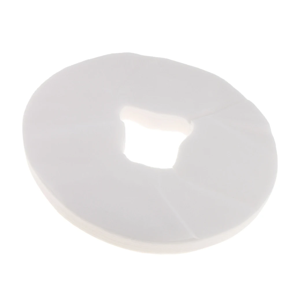 100 Pieces Round Spa Salon Disposable Massage Table Bed Cushion Covers Cradle Sheets with Face Rest Hole 100 Pieces Round Spa Salon Disposable Massage Table Bed Cushion Covers Cradle Sheets with Face Rest Hole