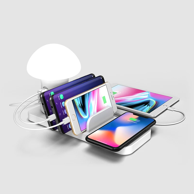 Mushroom LED Light Multi Port 40W USB Charging
