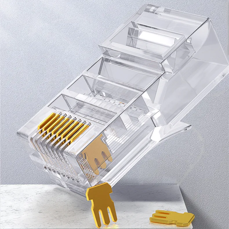 passar através do conector de rede não blindado passagem modular através do plugue para cabos ethernet
