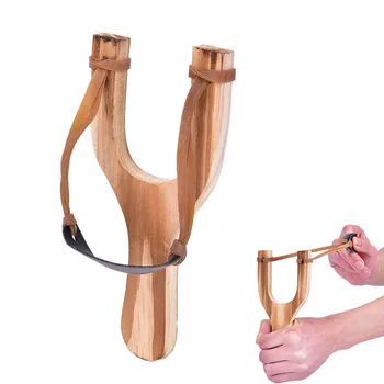 

1Pcs Powerful Slingshot Rubber Band Catapult Slingshot Toys Slingshot Wood Made Game Tool Outdoor Sports Accessories