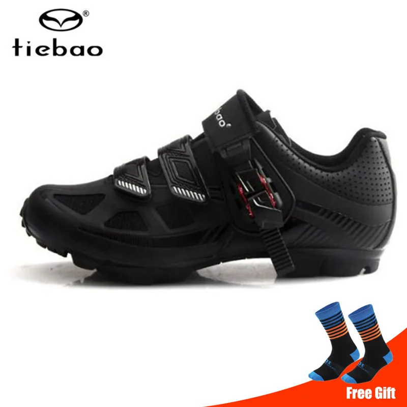 Tiebao велосипедная обувь Sapatilha Ciclismo Mtb мужские кроссовки для горного велосипеда легкие самозакрывающиеся bicicleta chaussure vtt обувь - Цвет: add socks