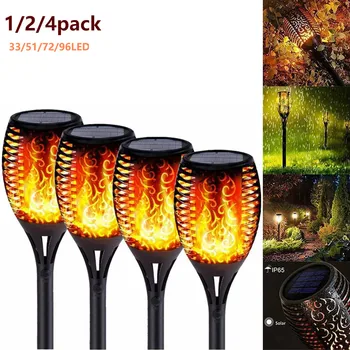 

33/51/72/96 LEDs Solar Flame Lights Outdoor Flickering Flame Torches Lamp IP65 Waterproof Solar Garden Light for Yard Garden