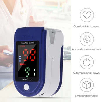 

Finger Pulse Oximeter Blood Oxygen Saturation Heart Rate Detection 10s Quick Measure Auto-off Alarm Portable SpO2 & Min Monitor