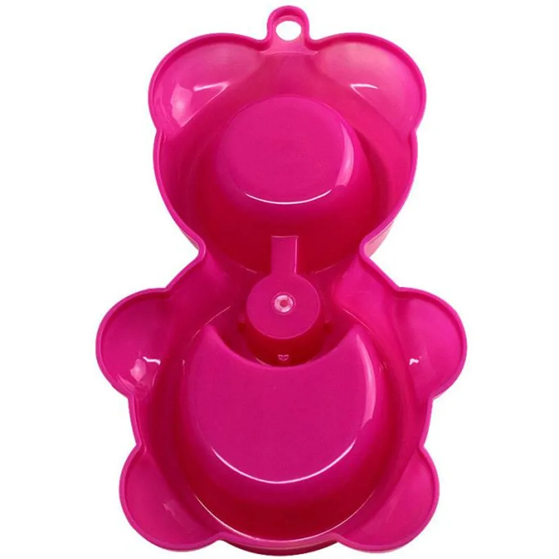 Cute Bear Shape Pet Bowl Dish Automatic Dual-drinking Dispenser Water Food Feeder Fountain Puppy Dog Cat Bowl Wholesale noFB20 (1)