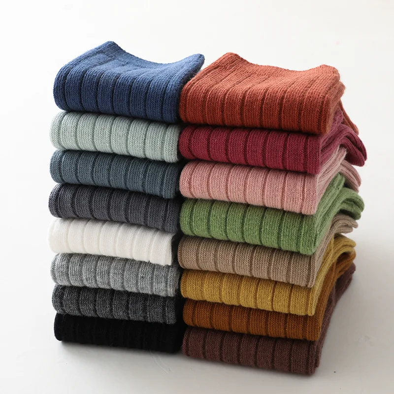 Kids Socks Spanish Children Socks Stripe Boys And Girls Cotton Sock Breathable Knee High Baby Long Socks School Uniform 0-7Years