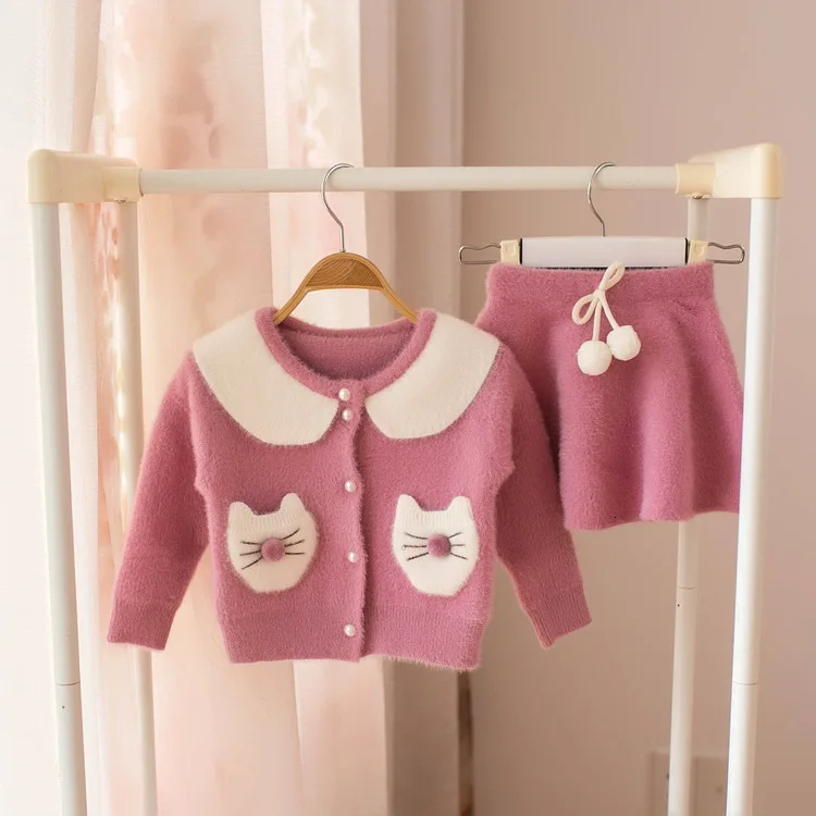 Свитер из двух предметов для девочек 3-6 лет, яркие цвета, г., детская одежда