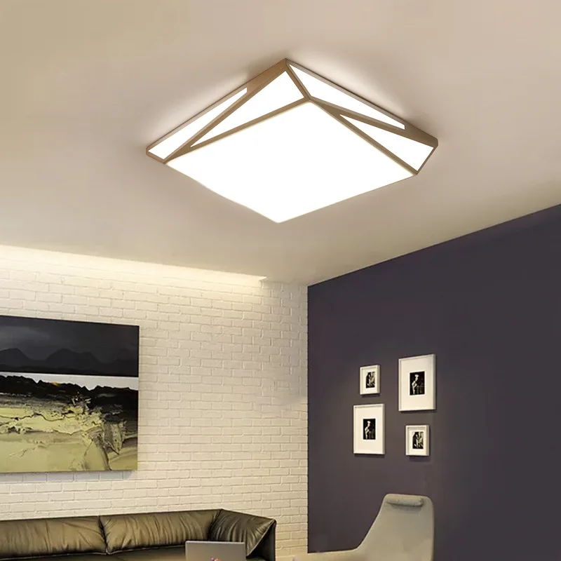 

Minimalist Modern Living Room Ceiling Lamp Northern European-Style Room Warm Bedroom Geometry Acrylic Square LED Ceiling Lamps