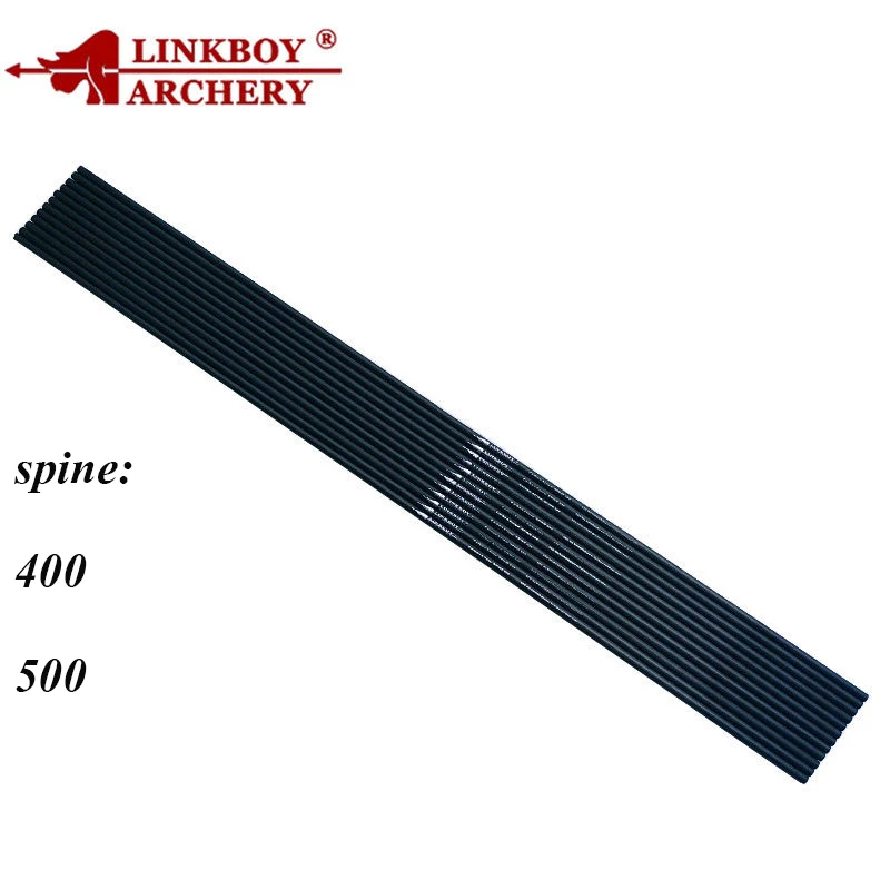 6pcs Archery Pure Carbon Arrow Shaft Spine 400 500 ID 4.2mm Archery Recurve Compound Bow and