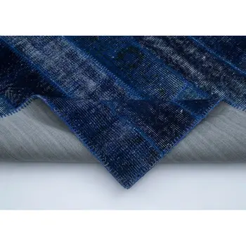 

206x308 Cm Blue Handmade Modern Patchwork Rug-7x10 Ft