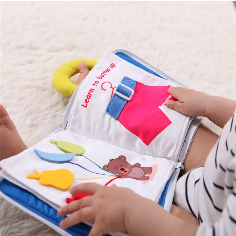 Montessori Baby Book Life Skills Learning Baby Cloth Book Soft Baby Quiet Book Educational Baby Toys 1 2 3 Years 6