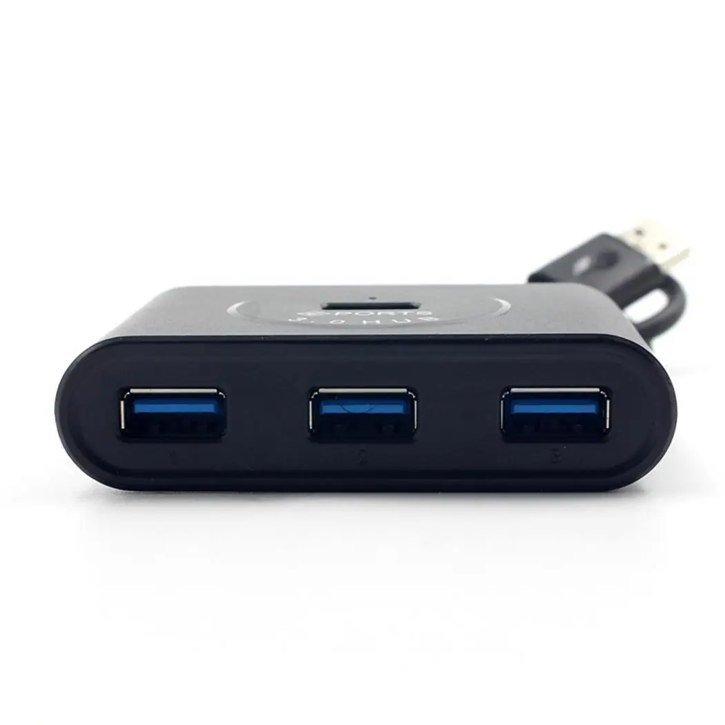 Portable USB 3.0 HUB 4 Ports For Computer, For Laptop USB Hub Splitter Black, White 48cm/18.9inch