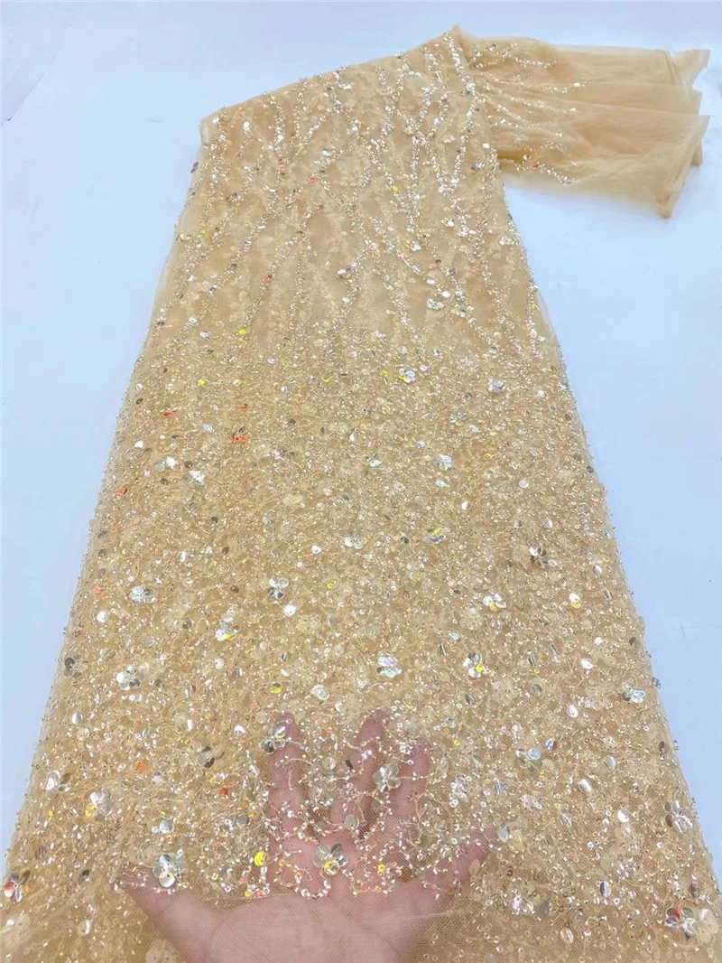 

Fashion Design Good Looking Material Embroidered Tulle French Mesh Lace Fabric H-2.2142502 for Party Dress