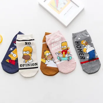 

Socks Women Cartoon Simpsons Sponge Bob Shin Chan Socks Anime Short Invisible Funny Cotton Harajuku Short Ankle Socks Sox