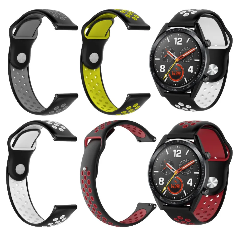 22 ремешок для наручных часов mm для huawei часы GT ремень/Honor Magic/galaxy Watch 46 мм ремешок силиконовый ремень smart watch замена Браслет