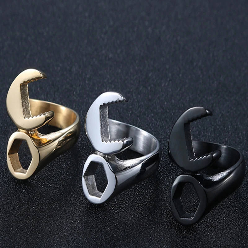Винтажные мужские кольца гаечные ключи в стиле панк оптовая продажа обручальное