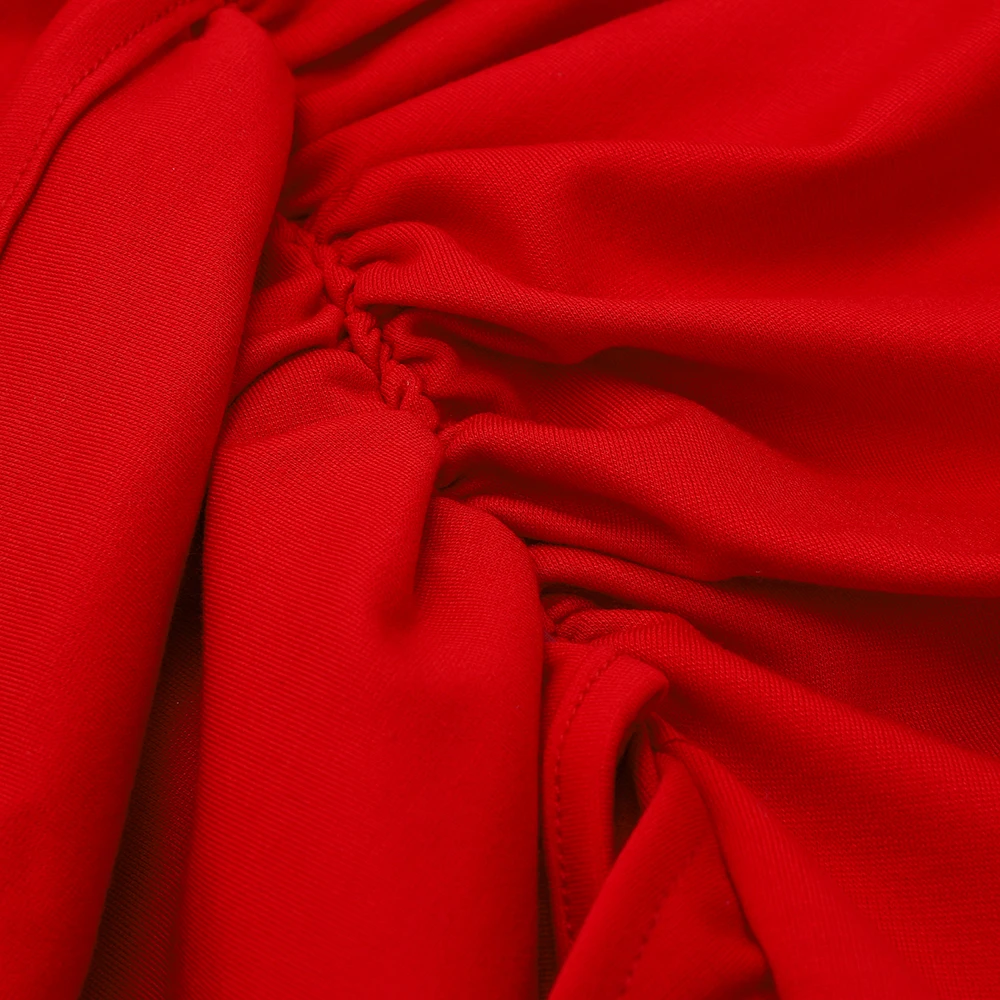 Новое поступление осеннее женское вечернее платье в стиле знаменитостей Vestido сексуальное красное Клубное платье на молнии с длинным рукавом