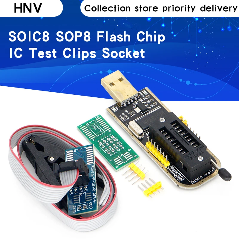 USB-программатор CH341 341A 24 25 серия EEPROM модуль программатора с флэш-BIOS + зажим SOIC8 SOP8