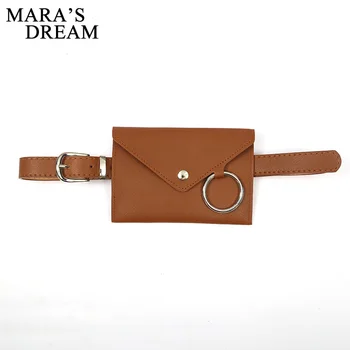 

Mara's Dream 2019 New Solid Color Fashion Creative Ring Envelope Bag Phone Bag Belt Ladies Decorative Personality Belt Bag