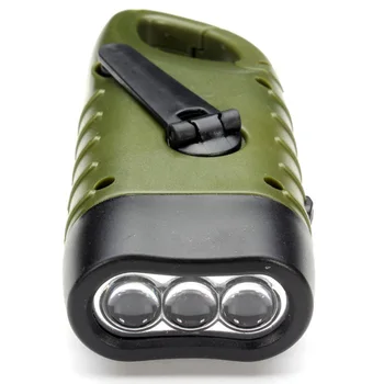 

Hot Mini Emergency Hand Crank Dynamo Solar Flashlight Rechargeable LED Light Lamp Charging Powerful Torch For Outdoor Camping