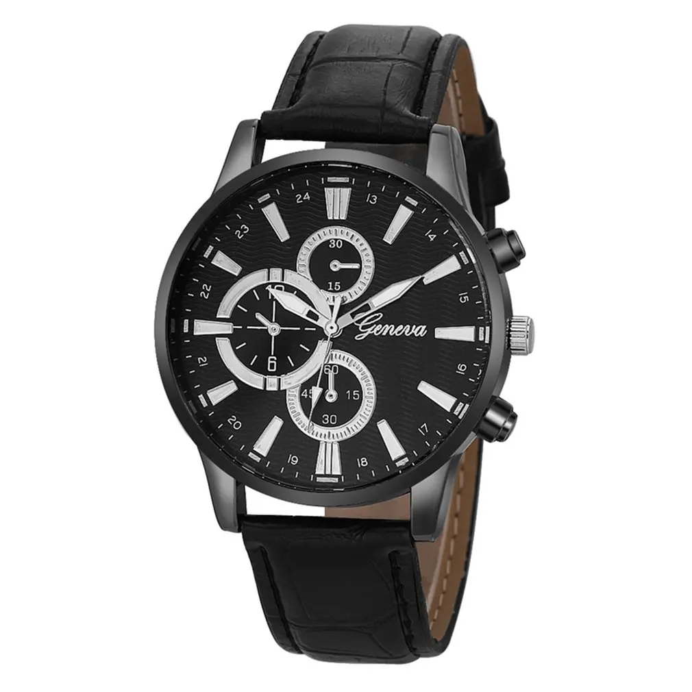 

Men's Geneva Watch Leather Military Alloy Pointer Quartz Watch Business Multi Style Watch Gift Casual Elegant 2020 Leather Strap