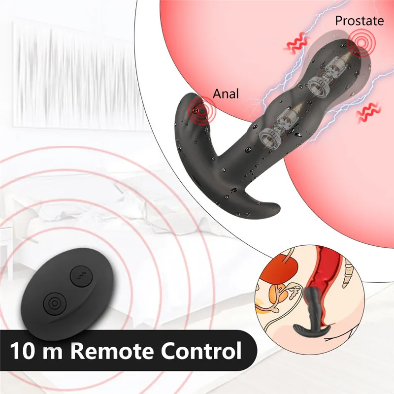 Wireless Prostate Massager for Man 360 Degree Prostate Stimulator Anal Plug Dildo Vibrator Anal Masturbating