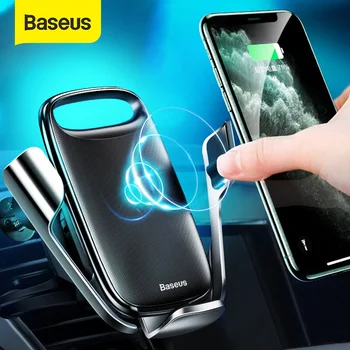 

Baseus Wireless Charger With Car Mount For iPhone 11 Pro XS Car Phone Holder 15W Fast Wireless Charging Charger For Samsung