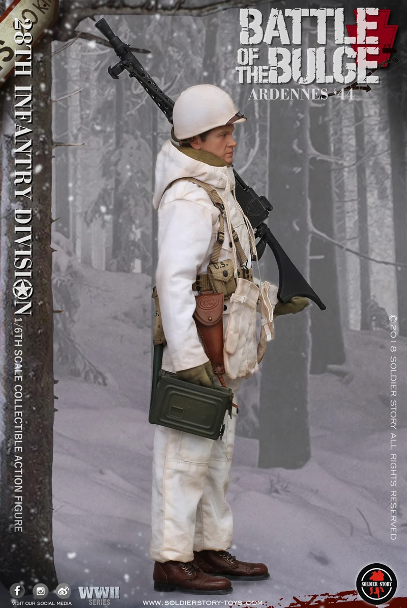 1/6 Мужская фигурка солдата Армии США 28th Ardennes дивизии 1944# SS-111 12 дюймов фигурка модель для фанатов подарки
