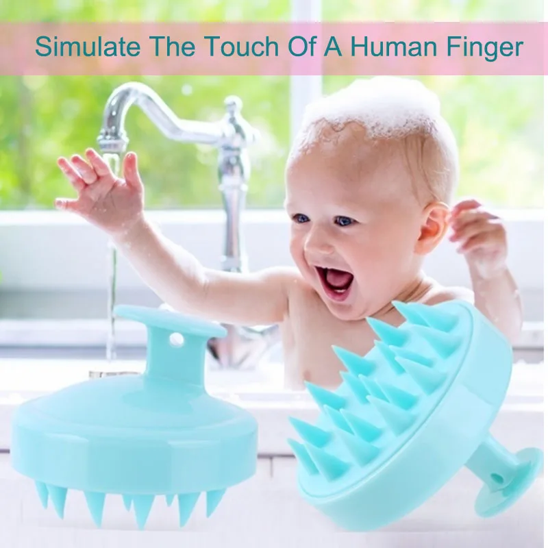 1Pcs Comfortable Silicone Shampoo Scalp Hairbrush Hair Washing Comb Body Bath Spa Slimming Massage Brush Personal Health Tools