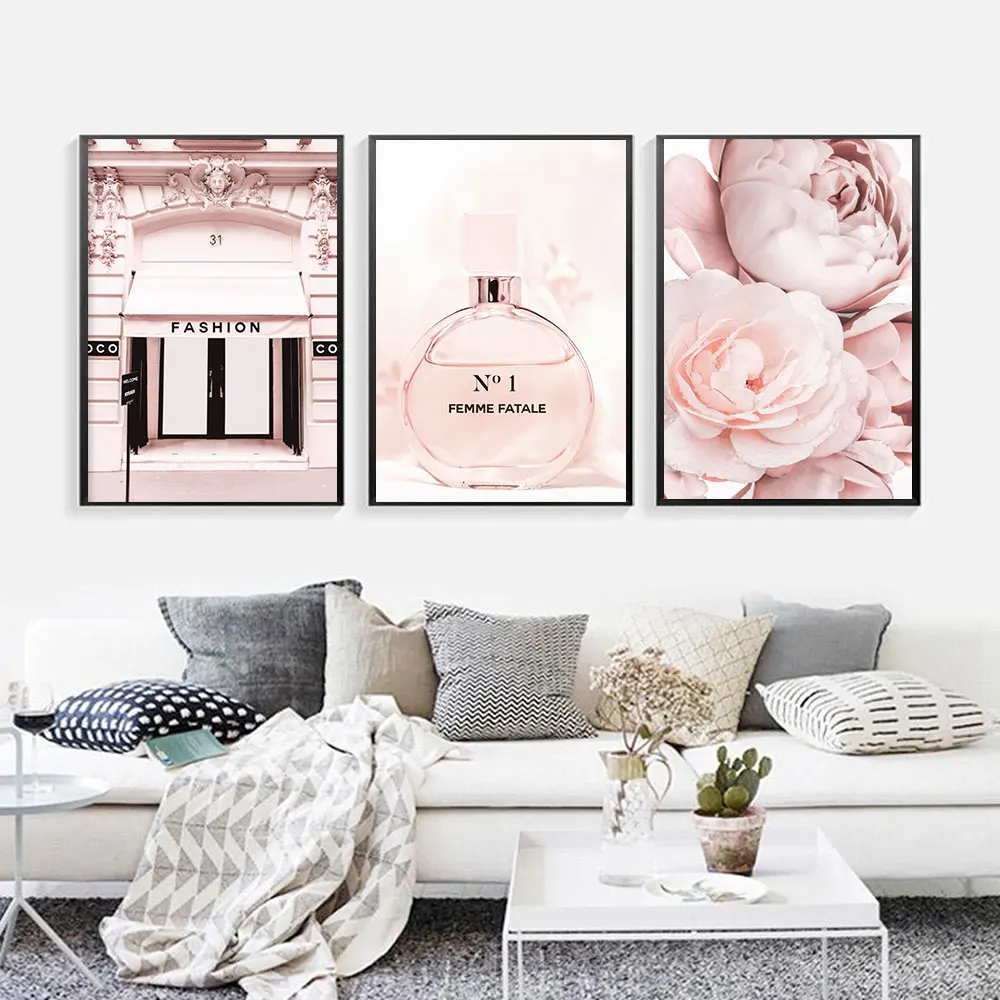 Canvas-Painting-Nordic-Decor-Pink-Blush-Peony-Flower-Perfume-Poster-And-Print-Wall-Art-Picture-For