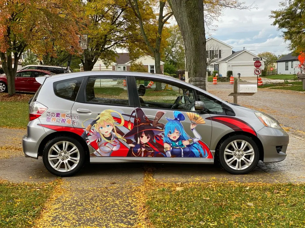 Забавные мультяшные виниловые наклейки для кузова автомобиля японские аниме