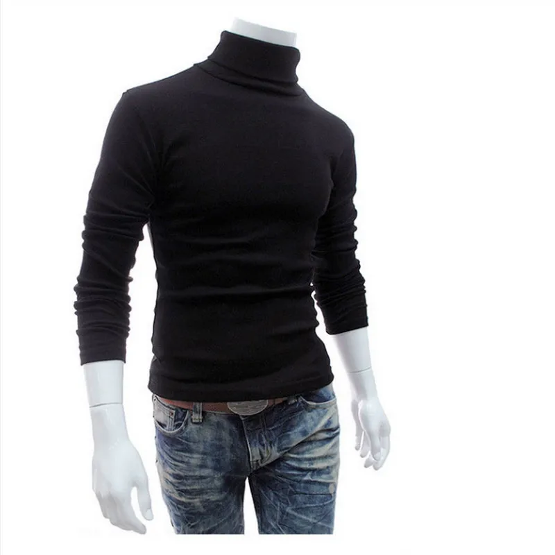Zogaa новые мужские пуловеры свитер осень зима мужская водолазка сплошной цвет повседневные мужские свитера Slim Fit Простые свитера