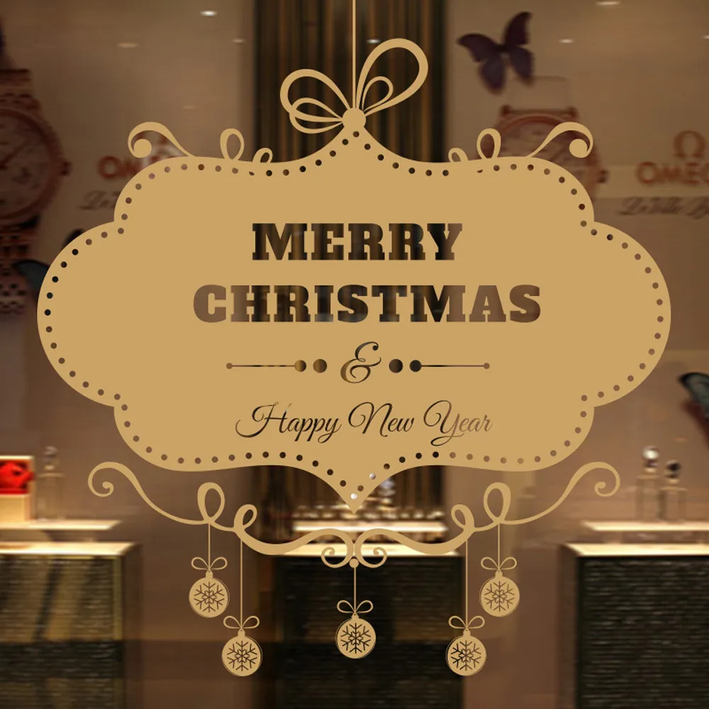 

New Year Window Glass PVC Wall Sticker Christmas Gift Snowflake Campanula Tree Home Decal Merry Christmas Decor Home Supplies