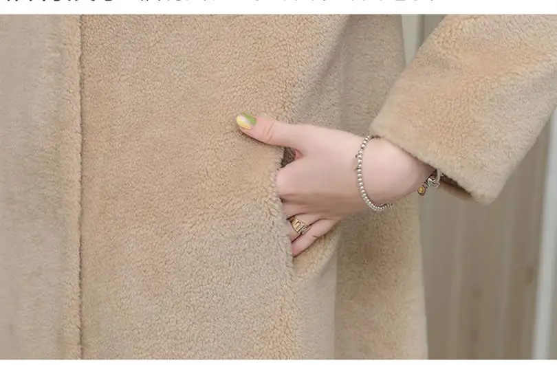 Women Autumn Winter Real Fox Fur Collar Natural Sheep Shearing Fur Coat Female Genuine Lambswool Jacket Abrigos Mujer N252
