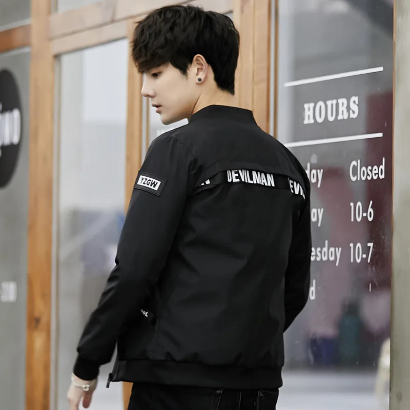 

Korean-style Men Jacket Spring And Autumn New Style Men's Unlined Coat Casual Fashion And Personality Jacket Thin Baseball Unifo