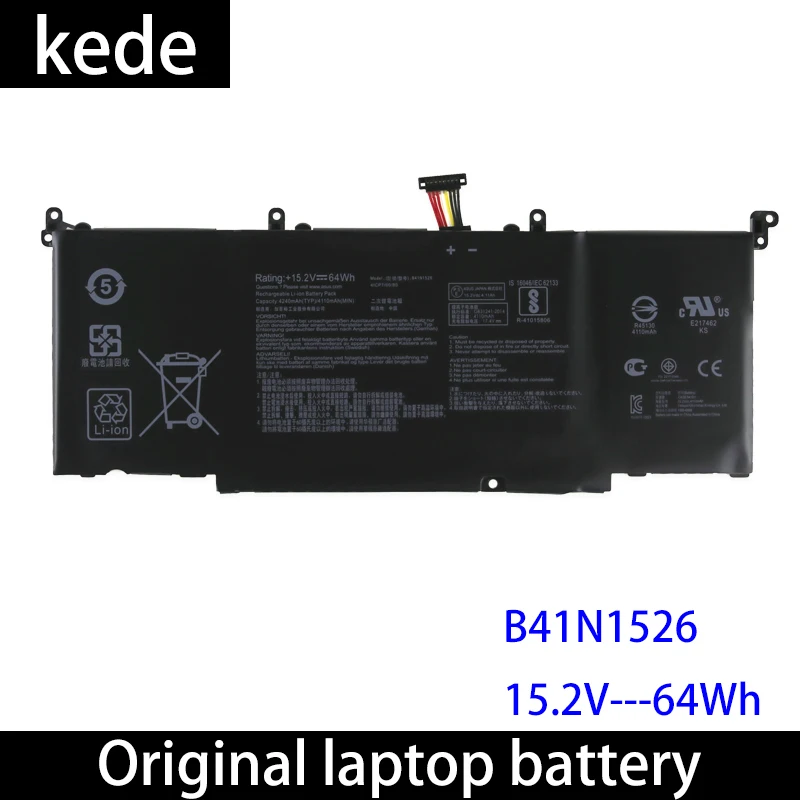 

Kede original laptop battery B41N1526 For Asus ROG Strix S5VS FX502VM GL502VT GL502VM S5VM 15.2V 64Wh