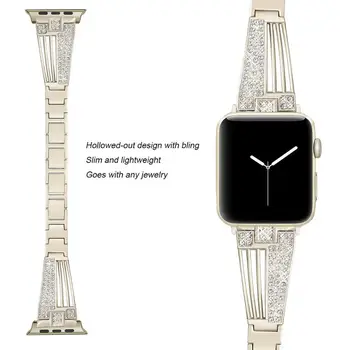 

Diamond Bracelet For Apple Watch 38mm 42mm 40mm 44mm Band For iWatch Series 4 3 2 1 Stainless Steel Watch Band